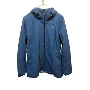 L.L.Bean Women’s L Reg Blue Hooded Insulated Jacket Lightweight Outdoor Coat
